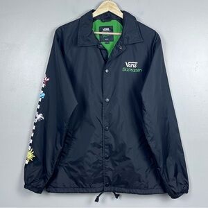 Vans x Skatistan Men's Nylon Torrey Full Snap Wind Breaker Jaket Size M; Skater